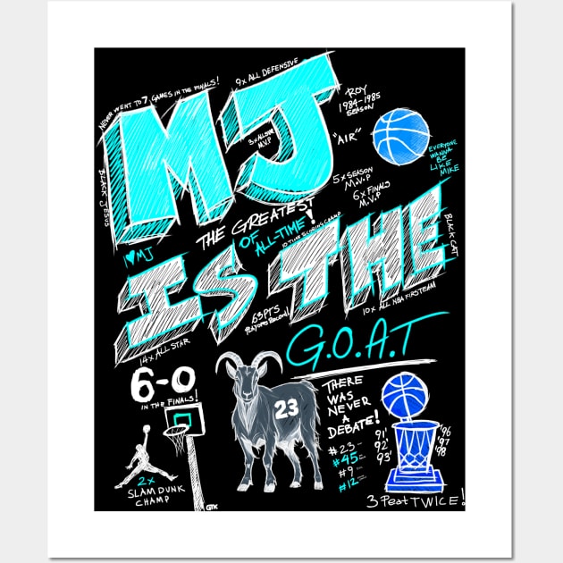 MJ 23 - THE GOAT Wall Art by Buff Geeks Art